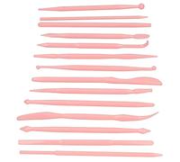 Keenso Ensemble D'outils de Sculpture de Gâteau en Plastique, écologique, Longue Durée de Vie, Fondant, Roulant, Chocolat, Sculpture, 14 Pièces (PINK)