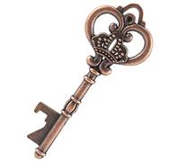 Keenso Ensemble D'ouvre-bouteilles en Forme de clé Vintage pour les Invités du Mariage, 50 Pièces avec Carte D'étiquette et Ficelle (20 pièces style nu)