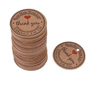 Keenso Étiquettes D'amour Faites à la Main, 100 Pièces, étiquettes Suspendues en Papier pour Artisanat, Boîtes de Bougies, Fête D'anniversaire et de Mariage (merci mon amour)