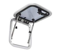 Keenso Fenêtre de trappe carrée en alliage d'aluminium - 38,1 x 38,1 cm - Ouverture push-pull - Poignée de verrouillage de barre de support à 90 degrés pour yacht, camping-car, bateau