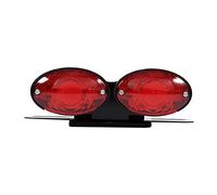 Keenso Feux Arrière de Moto, Feux de Frein Feu Stop Feux de Clignotant et de Feux de Signalisation de LED Universel avec Oeil de Chat Double et Support de Plaque d'Immatriculation