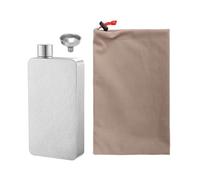 Keenso Flasque en Titane Pur 400 Ml, Bouteille d'alcool Portable, Légère, Carrée, 90 X 30 X 187 Mm, pour Bar, Randonnées, Pique-niques, Voyages et Transport en Plein Air (Style fleur de glace)