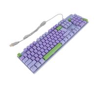 Keenso Grand clavier de jeu filaire à réponse rapide USB pour ordinateur, personnes âgées, panneau en métal noir, pour bureau et maison (violet)