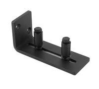 Keenso Guide de Sol Coulissant en Acier au Carbone, Roulement Lisse pour Porte de Grange, Noir, 3 Pouces D'épaisseur, Double Rouleau (Roues doubles ordinaires noires)