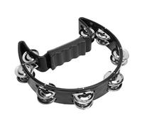 Keenso Half Moon Tambourine avec Jingles en Acier Inoxydable, Instrument de Percussion de Forme de Chat Noir pour les Fêtes, les Cours de Musique et les Performances, Produit des Sons Clairs avec