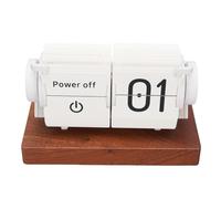 Keenso Horloge à rabat automatique, alarme, calendrier, minuterie, horloge de bureau mécanique multifonctionnelle pour les employés de bureau productifs (blanc)