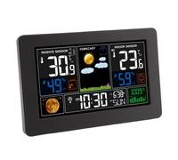 KEENSO Horloge météo Station Météo, Grand écran Couleur Thermomètre Météo Numérique Fil Intérieur deco horloge Prise UE