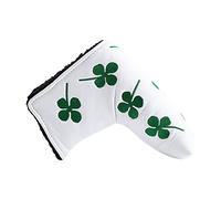 Keenso Housse de Putter, Matériau PU, Trèfle à Quatre Feuilles Porte-Bonheur, Protection Légère et étanche pour Putters de à Lame et Maillet (White)