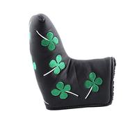 Keenso Housse de Putter, Matériau PU, Trèfle à Quatre Feuilles Porte-Bonheur, Protection Légère et étanche pour Putters de à Lame et Maillet (Black)