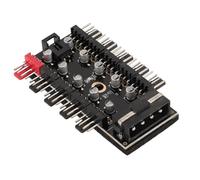 Keenso HUB PWM du Ventilateur 12V 4 Broches avec 10 Port CPU CHELING Fan Contribution HUB, Contrôle de Vitesse, pour Le Châssis PC, Fonction PWM pour la Régulation de la Température, Adaptée aux