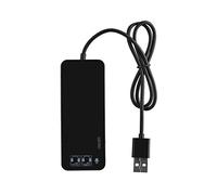 Keenso Hub USB 2.0 répartiteur 3 ports pour ordinateurs portables, tablettes, ultrabooks avec adaptateur son stéréo pour voyageurs (noir)