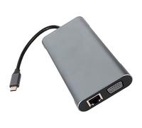 Keenso Hub USB C 11 en 1 ultra haute vitesse compact pour moniteur de PC, adaptateur VGA HD 4K pour employés de bureau, matériau en alliage d'aluminium