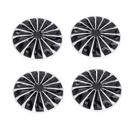 Keenso HubCaps, Couvercles de Bord de Roue de 15 Pouces pour Roues en Acier, Matériau ABS Premium, Installation, pour 500, Siège et Clio (Argent Noir)