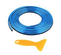 Keenso Intérieure de Voiture Bandes Décoratives, Autocollants Bande de Garniture Bande de Moulage Bandes d’Habillage Flexible pour Voiture 5m DIY(Blue)