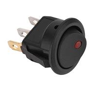 Keenso Interrupteur à Bascule, 12V Bouton Marche/Arrêt avec Voyant LED Commutateur On/Off Rond à LED Interrupteur 12V Rond pour Voiture Camion pour interrupteur SPST Lumière Rouge