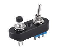 Keenso Interrupteur à Bascule, Commutateur de Poignée de Guidon de Moto Clignotant Klaxon en Alliage d'Aluminium Allume Eteint (Black