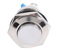 Keenso Interrupteur à Bouton-poussoir, Interrupteur de Klaxon à Réinitialisation Automatique en Laiton nickelé, Bouton Rond momentané de 16 Mm, 2 A 36 V pour Contrôle de Tableau de Bord de Démarrage