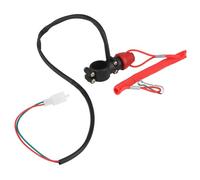 Keenso Interrupteur d'Arrêt et de Sécurité, Commutateur Stop Bouton d'Arrêt d'Urgence Fermé Coupe-circuit 7/8 22 mm Guidon de Moto Universel Hors-bord avec Lanière-Etanche