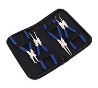 Keenso Jeu de 4 Pinces Professionnelles pour Circlips, 7 Pouces droit/coudé