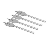 Keenso Jeu de Forets à Bois Plats en Acier au Carbone, Jeu de Forets à Tête Plate de 25mm, 4 Pièces pour les Menuisiers Professionnels