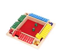 Keenso Jeu de société de Dés en Bois, Jeu de Mathématiques Amusant pour Les Joueurs, Développement de Compétences Sociales, Exécution Exquise, Plusieurs Scénarios Applicables (Fond Rouge)