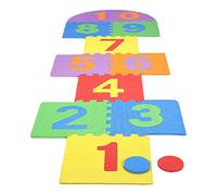 Keenso Jeu de Tapis Marelle Géante pour Enfants, Carreaux en Mousse EVA Souple, Intérieur et Extérieur, 210x60cm, coloré (Coloré)