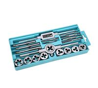 Keenso Jeu de Tarauds et Filières M3-M12 Clé Réglable | Construction en acier, filetage de véhicules et de machines, coffret de rangement en plastique, jeu de clés à tarauder