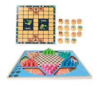 Keenso Jeu d'échecs en Bois pour Enfants à Partir de 3 Ans, Jeu de société éducatif avec Dames d'animaux, 10 X 10 Pouces, Coins Arrondis Sûrs, Jouet 'entraînement Logique pour Les Soirées de Jeux