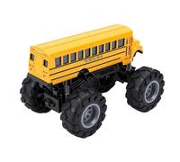 Keenso Jouet de Bus Scolaire en Alliage moulé sous Pression, Modèle de Bus avec Ouverture de Porte à Inertie, 14 X 8,5 X 9 Cm, Véhicule à Grande Roue Jaune Réaliste pour Enfants, Jeu de Rôle,