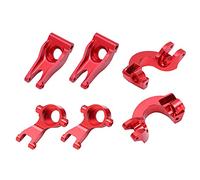 Keenso Keenso Moyeu D'essieu Arrière en Métal RC, Solide, de Haute qualité, Moyeu D'Articulation de Direction en Alliage D'aluminium pour Articulation à Onde de Choc RC (Blue) (Rouge)