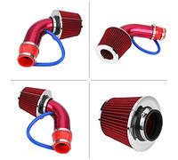 Keenso Kit D'admission D'air Froid, 76 Mm 3 Pouces, Filtre D'admission D'air Froid Universel pour Voiture, Kit de Tuyau D'induction en Aluminium (rouge)
