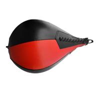 Keenso Kit de Boxe Speed Ball Balle de Frappe en Cuir PU 18 Cm avec Pompe et Mousquetons Rebond Précis Coutures Renforcées Conception Légère pour l'entraînement MMA Muay Thai (Noir et Rouge)