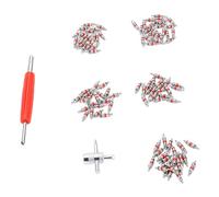 Keenso Kit de Noyau de Valve de Pneu, Outil d'installation de Dissolvant en Alliage de Zinc, Ensemble de Noyau de Valve 4 en 1 pour l'entretien des Pneus d'automobile RV ATV