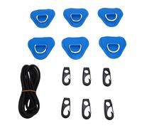 Keenso Kit de Patch à Anneau en Acier Inoxydable, avec Crochets de Cordon élastique, pour Planche de Surf en Canoe de Radeau de Bateau Gonflable (Blue)