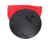 Keenso Kit de Plaque de Pont Noir, Couvercle de Trappe Rond en ABS avec Sac étanche Rouge, pour Gréement de Pêche en Bateau de Kayak (8 Pouces)