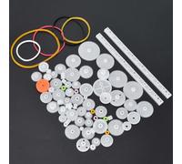 Keenso Kit d'engrenages en Plastique pour Robot DIY, Accessoires d'engrenage de Boîte de Vitesses ABS 75 Pièces avec Support de Manchon 'arbre de Poulie et Vis sans Fin, pour Projets 'engrenages