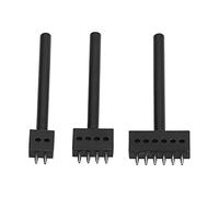 Keenso Kit D'outils de Maroquinerie Poinçons Durables 4mm 6mm (Tooth | Acier au carbone de haute qualité, opération facile, artisanat du cuir, 3 pièces
