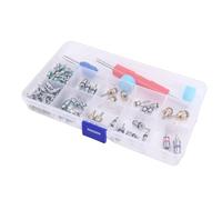 Keenso Kit d'outils de Retrait de Noyau de Valve AC, Ensemble d'outils en Aluminium pour Le Remplacement de Valve R134a R12, 104 Pièces pour Voitures Automobiles et Réparation de CVC