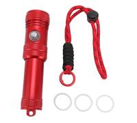 Keenso Lampe de Plongée, 1 200 lumières, Lampe Torche Sous-marine étanche jusqu'à 50 m, Idéale pour la Plongée, la Pêche, les Urgences et L'observation marine. (rouge)