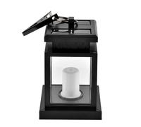 Keenso Lanterne Murale à Bougie LED de Jardin Extérieur à énergie Solaire, pour éclairage Intérieur et Extérieur, Conception Suspendue Pratique, Noire