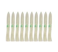 Keenso Leurre de Calmar, Leurre de Pêche en Plastique Souple avec Jupes Lumineuses pour Poulpe, Bar, Saumon, Truite (Couleur Transparente)