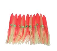 Keenso Leurre de Calmar, Leurre de Pêche en Plastique Souple avec Jupes Lumineuses pour Poulpe, Bar, Saumon, Truite (Pink)