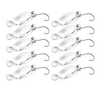 Keenso Leurres de Pêche 10 Pièces, Appâts Wobbler en Métal avec Crochets Pointus, Connecteurs Flexibles pour Les Amateurs de Pêche (Argent 2,5g)