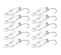 Keenso Leurres de Pêche 10 Pièces, Appâts Wobbler en Métal avec Crochets Pointus, Connecteurs Flexibles pour Les Amateurs de Pêche (Argent 5g)