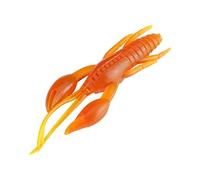 Keenso Leurres en Plastique Souple, Ensemble d'appâts en Silicone Haute ténacité pour la Pêche au Bar, Assortiment de Crevettes et de Larves Multi-Styles de 25 Pièces (Orange)