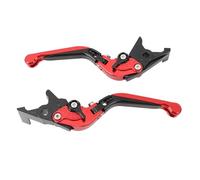 Keenso Levier D'embrayage, Levier de Poignée de Frein de Moto en Alliage D'aluminium CNC Réglable avec Mécanisme de Verrouillage, pour 125 250 300 350 750 XADV 750 ADV 350 (rouge)