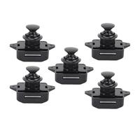 Keenso Loquet à Bouton-poussoir, Serrure de Meuble sans vec Mécanisme de Verrouillage à Bouton, pour Camping-car, Yacht, Bateau, Caravane, en Alliage de Zinc et ABS, Trou de Montage (BLACK)