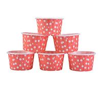 Keenso Lot de 100 mini caissettes à cupcakes, rondes, en papier, pour amis, faciles à enlever, pour la maison, les fêtes, les mariages (point ondulé rouge)
