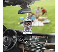 Keenso Lot de 3 Flacons de Parfum Vides à Suspendre dans la Voiture, Diffuseur de Parfum en Verre Rechargeable avec Couvercle en Bois, pour la Décoration de la Maison ou de la Voiture, (SILVER)