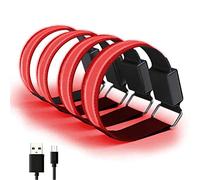 Keenso Lot de 4 Brassards LED Réfléchissants Rechargeables par USB, Bracelets Lumineux de sécurité Réglables pour Sports de Plein Air, Course à Pied, Cyclisme. (Rouge)